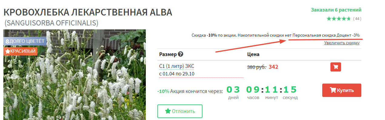 скриншот карточки