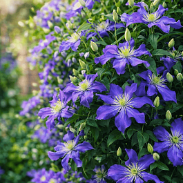 Клематис крупноцветковый Лазурштерн