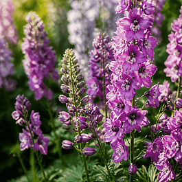 Дельфиниум  культурный M. F. Lilac Pink White Bee