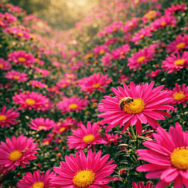 Астра ново-бельгийская Crimson Brocade