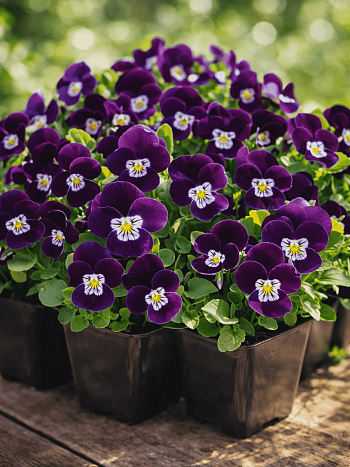 Виола рогатая  Admire Purple White Face