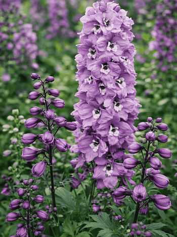 Дельфиниум  культурный M. F. Deep Rose  White Bee