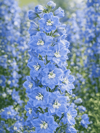Дельфиниум  культурный M.F. Mid Blue with White Bee