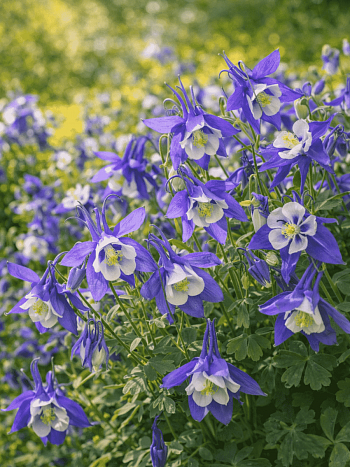 Аквилегия вееровидная Spring Magic  Navy And White