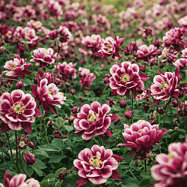 Аквилегия обыкновенная Winky Double Red and White