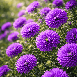 Астра Ново-бельгийская Henry I Purple