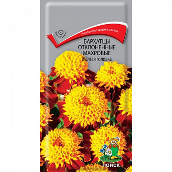 Бархатцы отклоненные махровые Желтая головка