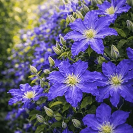 Клематис гибридный Blue Pillar