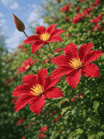 Клематис Scarlet Windmill