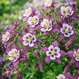 Аквилегия обыкновенная Early Bird Purple White
