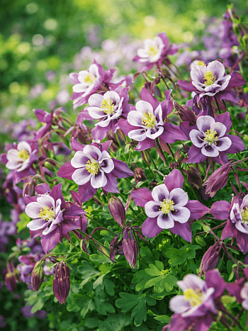 Аквилегия обыкновенная Early Bird Purple White